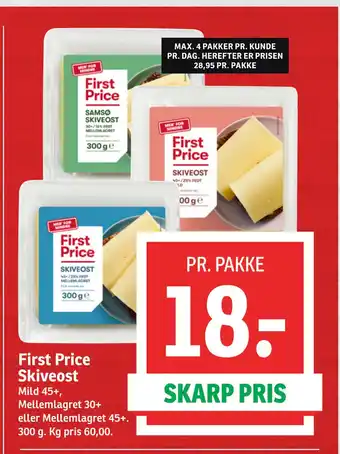 SPAR First Price Skiveost tilbud