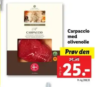 Lidl Carpaccio med olivenolie tilbud