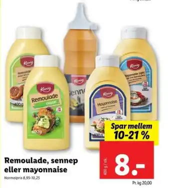 Lidl Remoulade, sennep eller mayonnaise tilbud