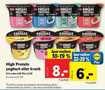 Lidl High Protein yoghurt eller kvark tilbud