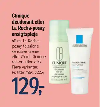 Føtex Clinique deodorant eller La Roche-posay ansigtspleje tilbud