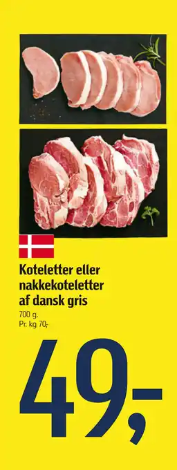 Føtex Koteletter eller nakkekoteletter af dansk gris tilbud