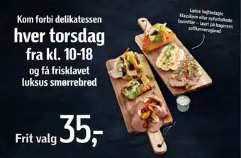 Føtex Kom forbi delikatessen hver torsdag fra kl. 10- 18 og få frisklavet luksus smørrebrød tilbud