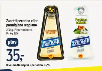 Føtex Zanetti pecorino eller parmigiano reggiano tilbud