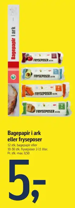 Føtex Bagepapir i ark eller fryseposer tilbud