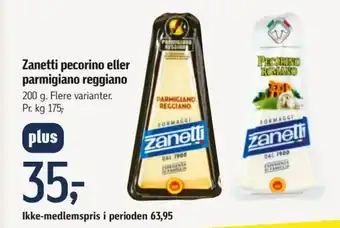 Føtex Zanetti pecorino eller parmigiano reggiano tilbud