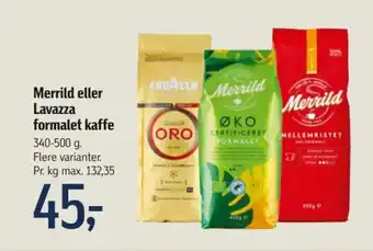 Føtex Merrild eller Lavazza formalet kaffe tilbud