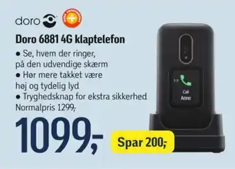 Føtex Doro 6881 4G klaptelefon tilbud