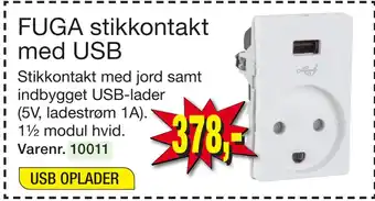 Harald Nyborg FUGA stikkontakt med USB tilbud