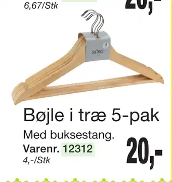 Harald Nyborg Bøjle i træ 5-pak tilbud