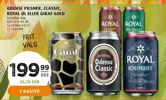 Scandinavian Park ODENSE PILSNER, CLASSIC, ROYAL ØL ELLER GIRAF GOLD tilbud