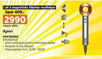 Power HÅRTØRRER DYSHD07CO tilbud