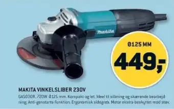 XL-BYG MAKITA VINKELSLIBER 230V tilbud