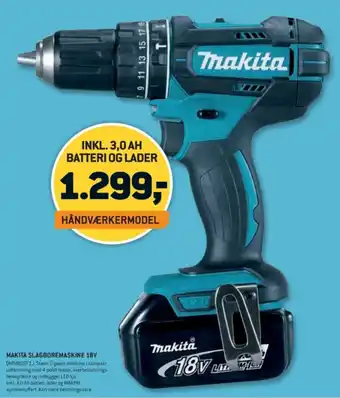 XL-BYG MAKITA SLAGBOREMASKINE 18V tilbud