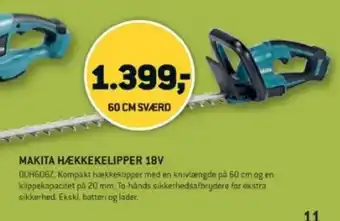 XL-BYG MAKITA HÆKKEKELIPPER 18V tilbud