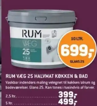 XL-BYG RUM VÆG 25 HALVMAT KØKKEN & BAD tilbud
