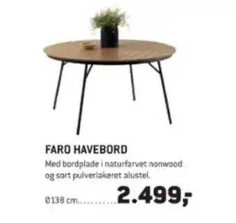 XL-BYG FARO HAVEBORD tilbud