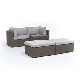 Sunfun loungesæt Anja 4 personer polyrattan natur