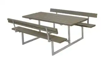Bauhaus Plus bord-/bænkesæt Basic gråbrun med 2 ryglæn tilbud