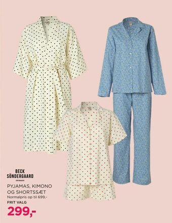 Pyjamas, kimono og shortssæt