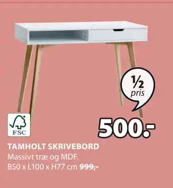 JYSK TAMHOLT SKRIVEBORD tilbud