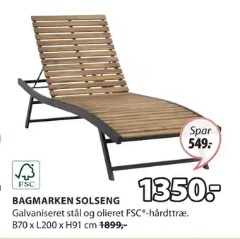 JYSK BAGMARKEN SOLSENG tilbud