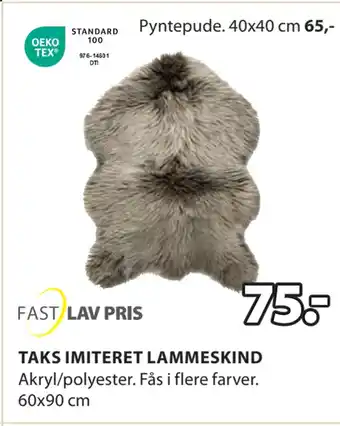 JYSK TAKS IMITERET LAMMESKIND tilbud