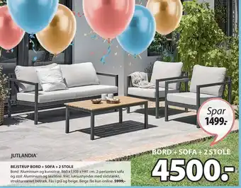 JYSK BEJSTRUP BORD + SOFA + 2 STOLE tilbud