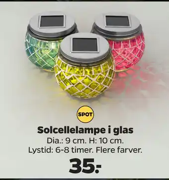 Netto Solcellelampe i glas tilbud