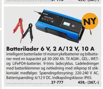 Biltema Batterilader 6 V, 2 A/12 V, 10 A tilbud