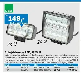 Biltema Arbejdslampe LED, GEN II tilbud