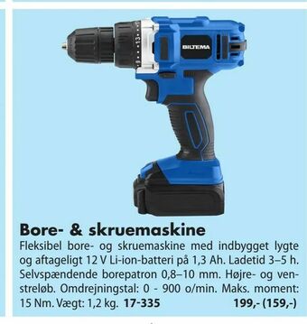 Biltema Bore- & skruemaskine tilbud