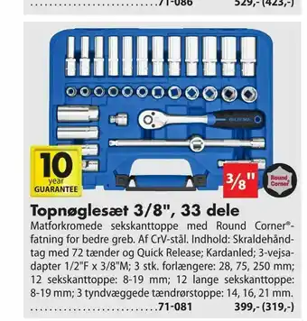 Biltema Topnøglesæt 3/8" tilbud