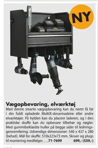 Vægopbevaring, elværktøj