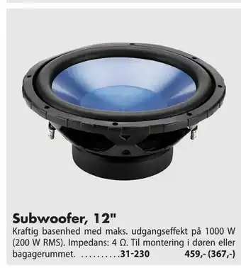 Biltema Subwoofer, 12" tilbud