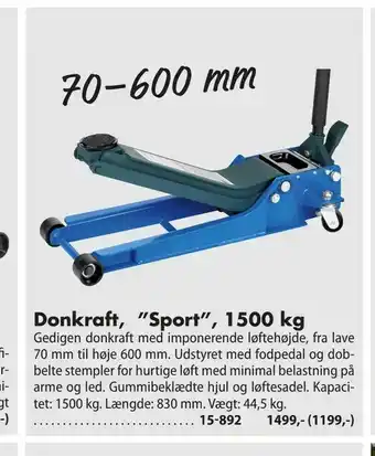 Biltema Donkraft, "Sport", 1500 kg tilbud