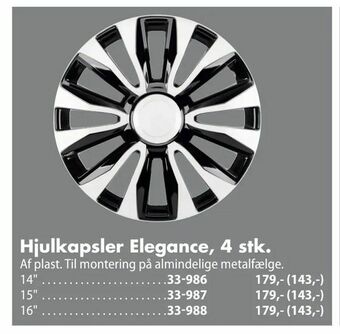 Hjulkapsler Elegance, 4 stk