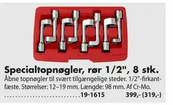 Biltema Specialtopnøgler, rør 1/2", 8 stk tilbud