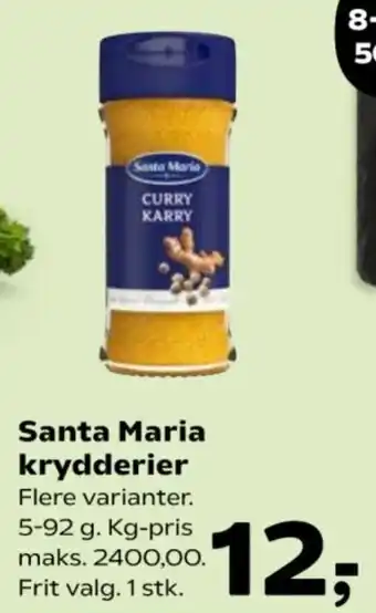Kvickly Santa Maria krydderier tilbud