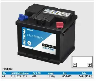 Biltema Vedligeholdelsesfrit batteri tilbud
