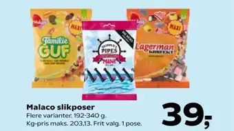 Kvickly Malaco slikposer tilbud