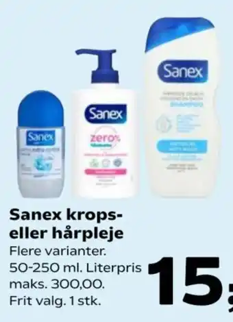 Kvickly Sanex krops- eller hårpleje tilbud
