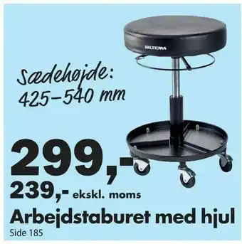 Arbejdstaburet med hjul Arbejdstaburet