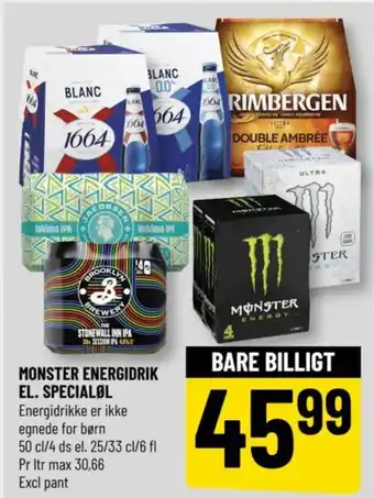 Løvbjerg MONSTER ENERGIDRIK EL. SPECIALØL tilbud