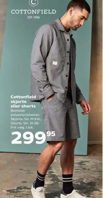 Kvickly Cottonfield skjorte eller shorts tilbud