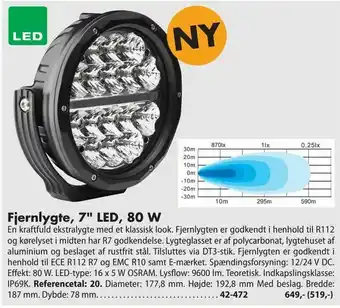 Fjernlygte, 7" LED, 80 w
