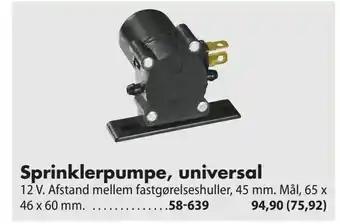 Sprinklerpumpe, universal