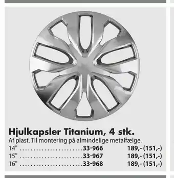 Biltema Hjulkapsler Titanium, 4 stk tilbud
