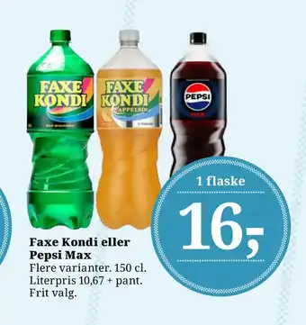Dagli'Brugsen Faxe Kondi eller Pepsi Max tilbud