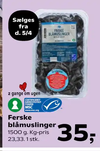 Kvickly Ferske blåmuslinger tilbud